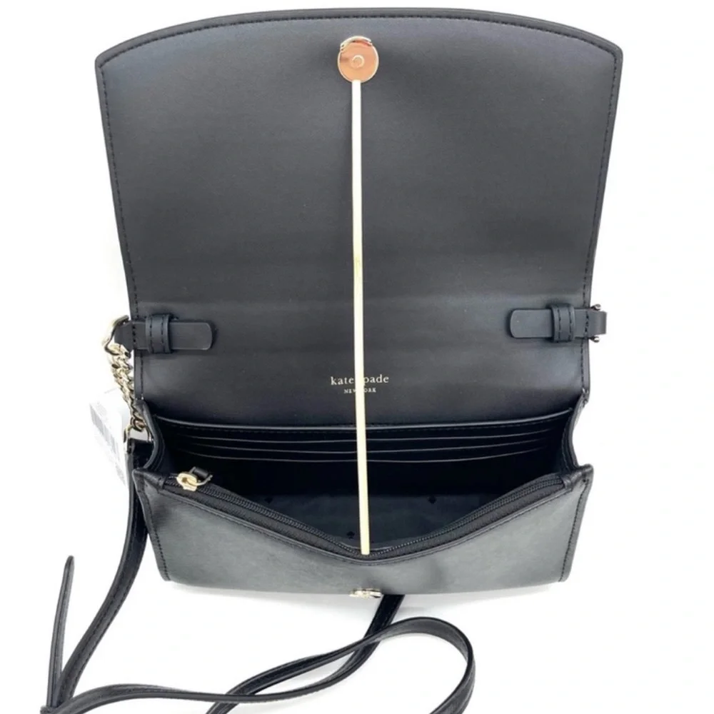 Kate Spade Staci Small Flap Crossbody Bag Tan/Black - Picture 5 of 9